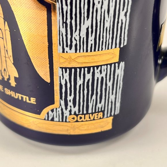 Culver Kennedy Space Center Ceramic Coffee Cup Mug Blue Gold NASA Space Shuttle - Picture 9 of 14